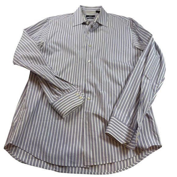 BOSS Hugo Boss Mens 16 34/35 Striped Dress Shirt Regular Fit Long Sleeve - Picture 1 of 5
